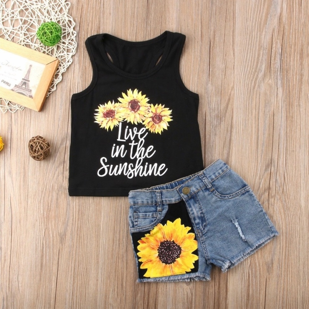 Sunflower Rank and Short Set NWT 4T & 5T